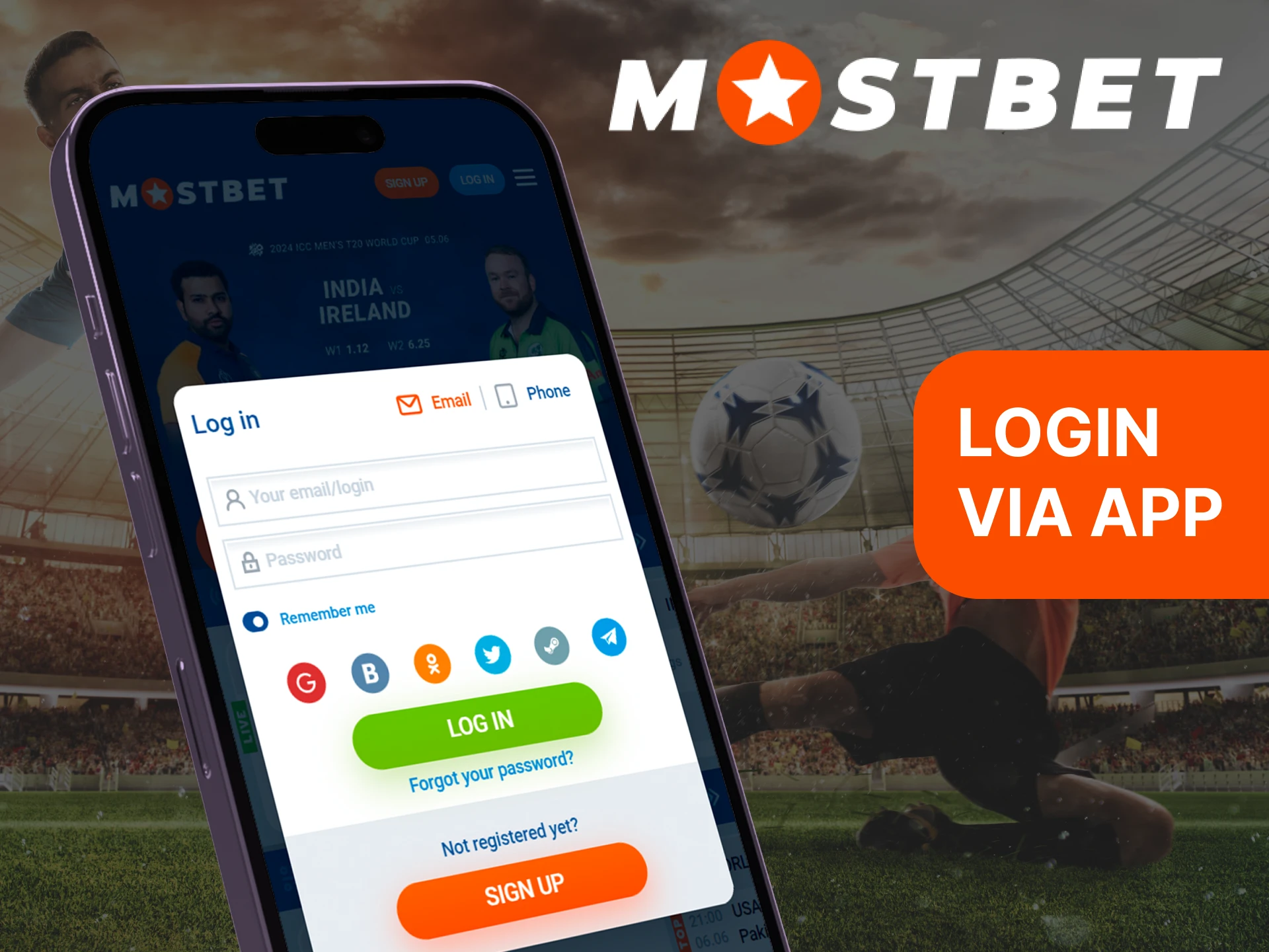 Mostbet вход през смартфон